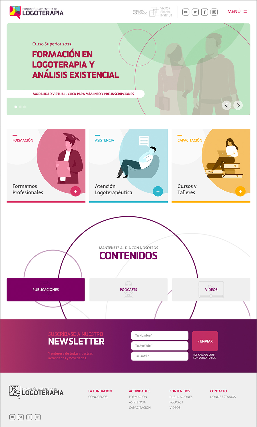 Fundación Argentina de Logoterapia - Branding / Editorial Design / Interactive / Social Media - Aguaviva - We left Brands